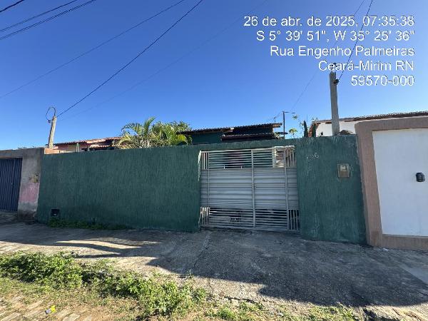 Casa em Ceará-Mirim, Planalto, Rua Engenho Palmeiras, N. 1816, Qd Q-4a, Lt 22, RN. Área: 53.81m2