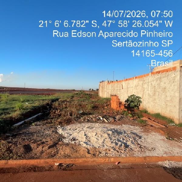 Terreno em Sertãozinho, Jardim Boa Esperanca, Rua Rita De Cassia Oliveira Dos Santos C, N. Sn, Lt 20 Qd 22 Antiga Rua 11, SP. Área: 156.2m2