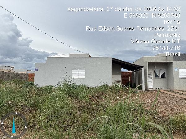 Casa em Várzea Grande, Novo Mundo, Rua Estados Unidos, N. Sn, Lt 19 Area C02, MT. Área: 59.76m2