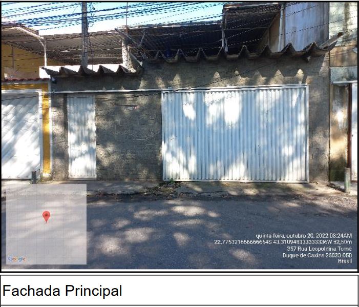 Casa em Duque de Caxias, Vila Centenario, Rua Leopoldina Tome, N. 357, RJ. Área: 53.12m2
