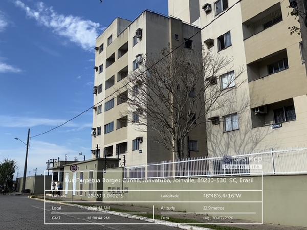 Apartamento em Joinville, Jarivatuba, Rua Perpetua Borges Cunha, N. 415, Apto 456, Bl 4, SC. Área: 37.1m2