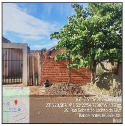 Casa em Bandeirantes, Bandeirantes Ii, Rua Sebastiao J Da Silva, N. 311, Lt 23 Qd 06, PR. Área: 35.88m2