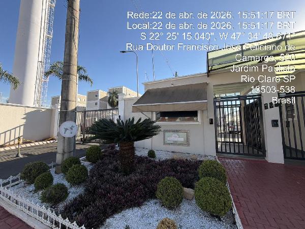 Apartamento em Rio Claro, Jardim Paulista, Rua Doutor Francisco Jose Feliciano Camargo, N. 208, Apto 102, Bl 10 Box 163, SP. Área: 46.59m2