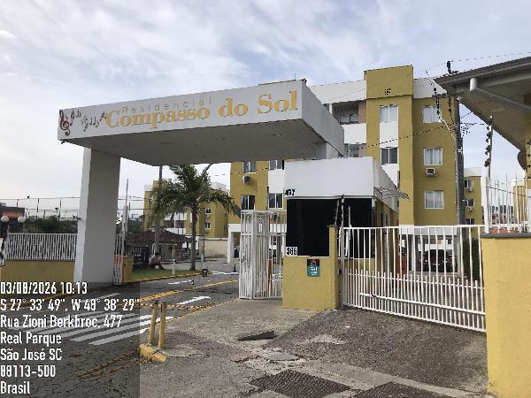 Apartamento em São José, Real Parque, Rua Zioni Berkenbrock, N. 386, Apto 102, Bl B16, SC. Área: 48.2m2