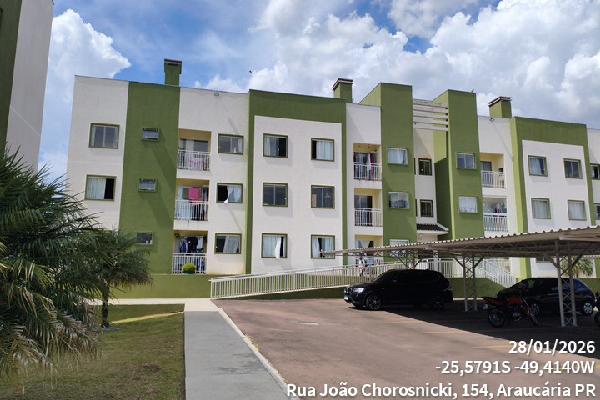 Apartamento em Araucária, Boqueirão, Rua Joao Chorosnicki, N. 154, Apto 104, Bl 02 Terreo Lt E Vg 23, PR. Área: 54.99m2