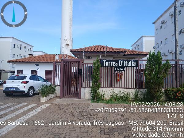 Apartamento em Três Lagoas, Jardim Cangalha, Rua Jose Lopes Barbosa, N. Sn, Apto 634, 3º Pavimento, Bloco 06, MS. Área: 45.58m2