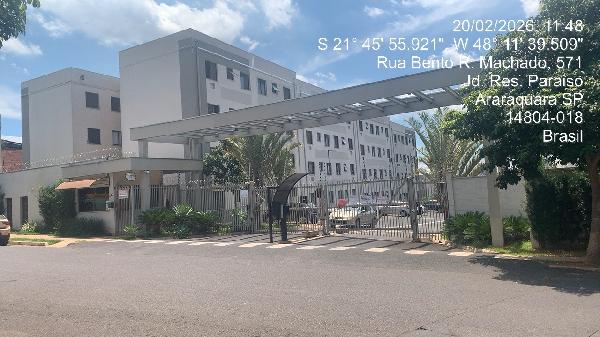 Apartamento em Araraquara, Jardim Residencial Paraiso, Rua Bento Ramalho Machado, N. 622, Apto 24, Bl A Torre 02, SP. Área: 43.06m2