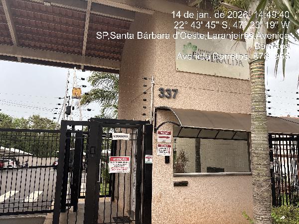 Apartamento em Santa Bárbara d'Oeste, Planalto Do Sol Ii, Rua Argeu Egydio Dos Santos, N. 337, Apto 12, Bl 01, SP. Área: 48.79m2