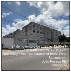 Apartamento em João Pessoa, Mucumagro, Rua Tel. Chateuabriand Brasil Filho, N. 700, Apto 203, Blb, PB. Área: 48.99m2