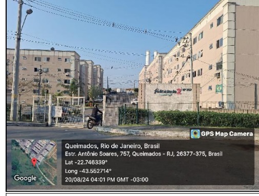 Apartamento em Queimados, Vila Sao Joao, Estrada Antonio Soares, N. 757, Apto 103, Bl 04, RJ. Área: 46.47m2