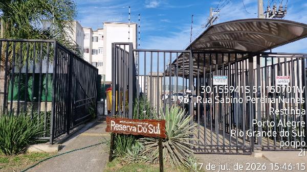Apartamento em Porto Alegre, Restinga, Rua Sabino Pereira Nunes, N. 931, Apto 101, Bl 23, RS. Área: 40.99m2