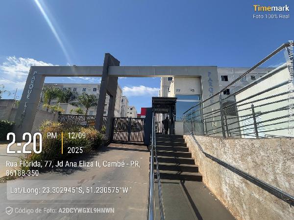 Apartamento em Cambé, Jardim Ana Eliza, Rua Florida, N. 77, Apto 102, Bl 07, PR. Área: 38.4m2