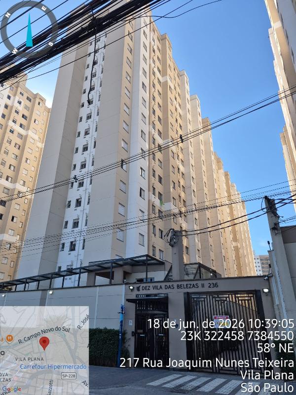 Apartamento em São Paulo, Vila Plana, Rua Joaquim Nunes Teixeira, N. 236, Apto 119, 11º Pavimento Torre 2, SP. Área: 40.84m2