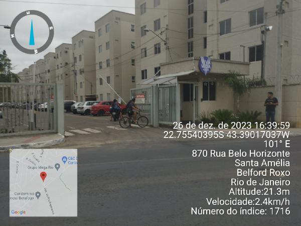 Apartamento em Belford Roxo, Santa Amelia, Rua Belo Horizonte, N. 855, Apto 504, Bl 08, RJ. Área: 43.29m2