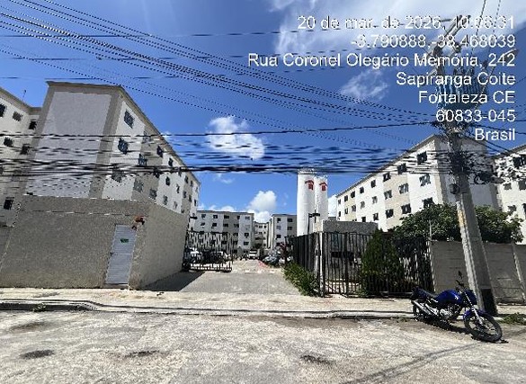 Apartamento em Fortaleza, Sapiranga-coite, Rua Coronel Olegario Memoria, N. 1362, Apto 404, Bl 05, CE. Área: 44.82m2