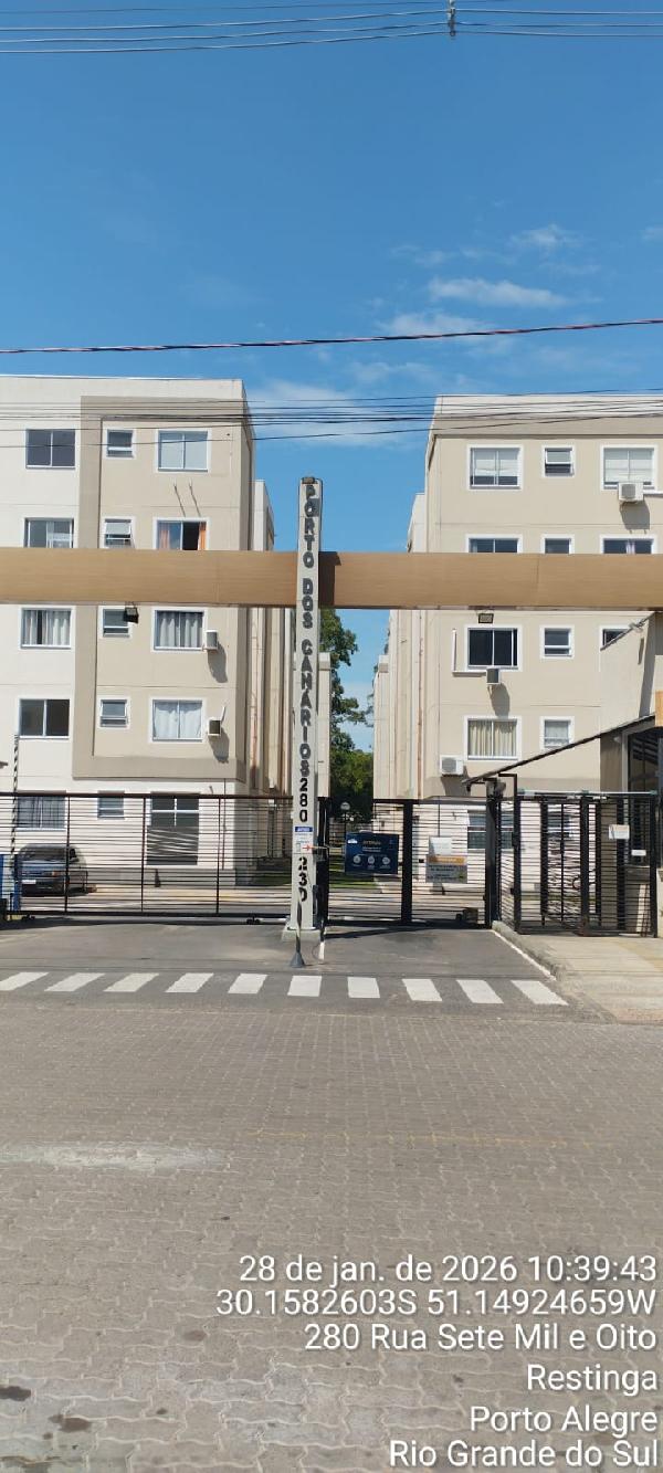 Apartamento em Porto Alegre, Restinga, Rua Sete Mil E Oito, N. 280, Apto 104, Bl 17, Lt 02 E 03, Q, Vaga 314, RS. Área: 40.46m2