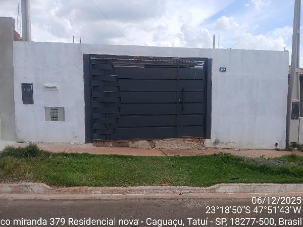 Casa em Tatuí, Caguassu, Rua Aline Reareli  Franco  Miranda, N. 387, Lt 08, Qd E, SP. Área: 44.44m2