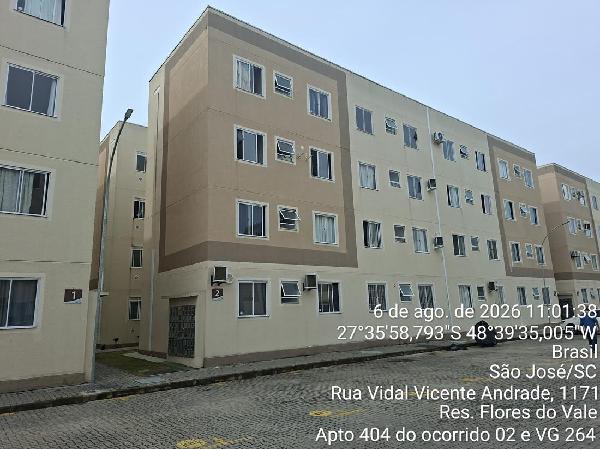 Apartamento em São José, Sertao Do Maruim, Rua Vidal Vicente Andrade, N. 1171, Apto 404, Bl 2 Vg 264, SC. Área: 40.28m2