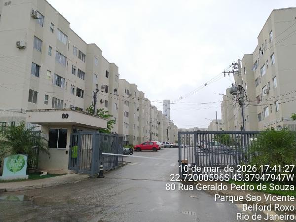 Apartamento em Belford Roxo, Sao Vicente, Rua Sargento Geraldo Pedro De Souza, N. 80, Apto 207, Bl 06, RJ. Área: 41.27m2
