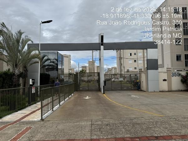 Apartamento em Uberlândia, Jardim Patricia, Rua Joao Rodrigues De Castro, N. 355, Apto 102, Bl 15 Terreo Vg 189, MG. Área: 39.3m2