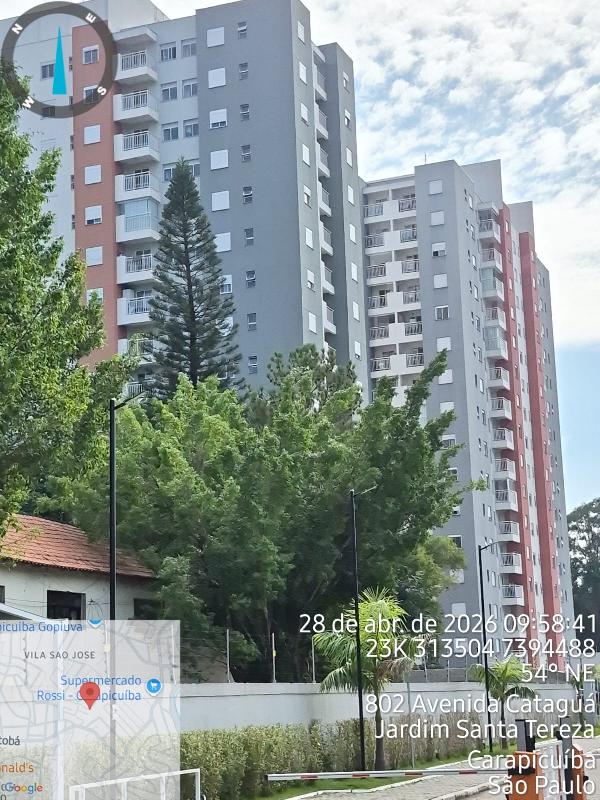 Apartamento em Carapicuíba, Jardim Santa Tereza, Avenida Catagua, N. 802, Apto 127, Bl A, SP. Área: 44.62m2