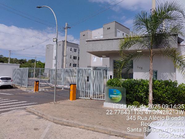 Apartamento em Santa Bárbara d'Oeste, Recreio Alvorada, Rua Alecio Biondi, N. 345, Apto 207, Bl 05, SP. Área: 42.21m2