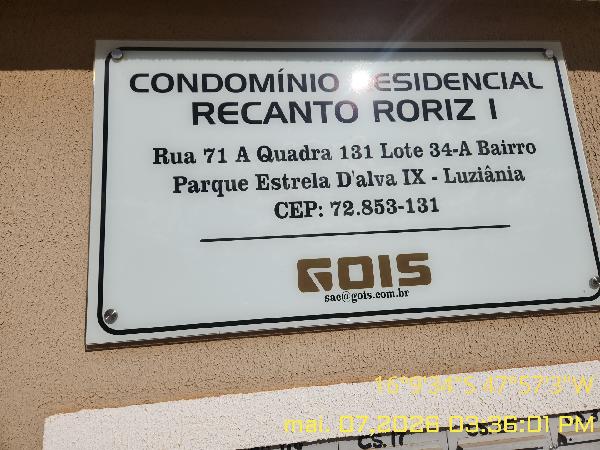Casa em Luziânia, Parque Estrela Dalva Ix, Quadra 131, N. Sn, Cs 06 Rua 71, GO. Área: 54.5m2
