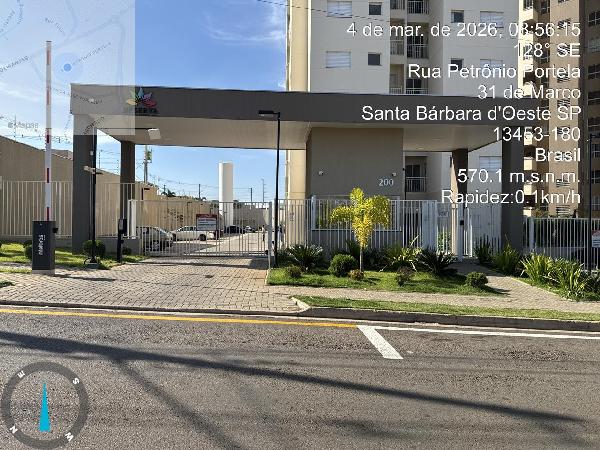 Apartamento em Santa Bárbara d'Oeste, Reserva Centenaria, Rua Petronio Portela, N. 200, Apto 103, Torre C, SP. Área: 54.72m2