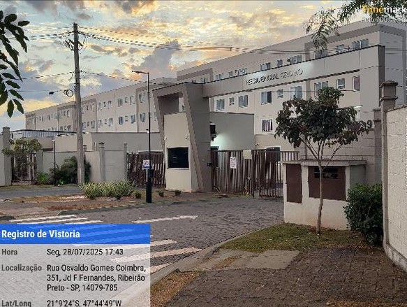 Apartamento em Ribeirão Preto, Jardim Ouro Branco, Rua Professor Aylton Ricoy De Oliveira, N. 925, Apto 101, Bl 9 Vaga De Moto 42, SP. Área: 40.82m2