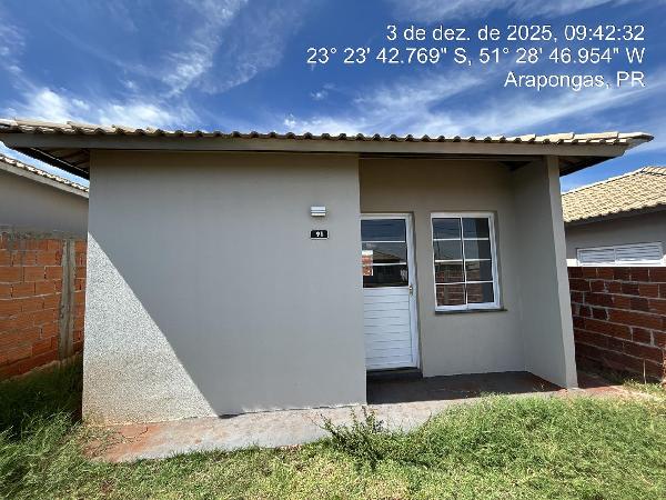 Casa em Arapongas, Loteamento Viver Bem Arapongas 2, Rua Papa Taoca Do Sul, N. 91, Qd 06, Lt 27, PR. Área: 43.85m2