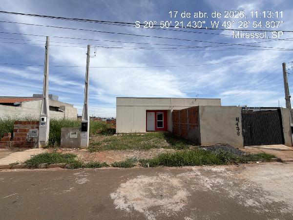 Casa em Mirassol, Jardim Girassol, Rua Gilmar Silva Cavalcanti, N. 409, Lt 13 Qd 06, SP. Área: 48.13m2