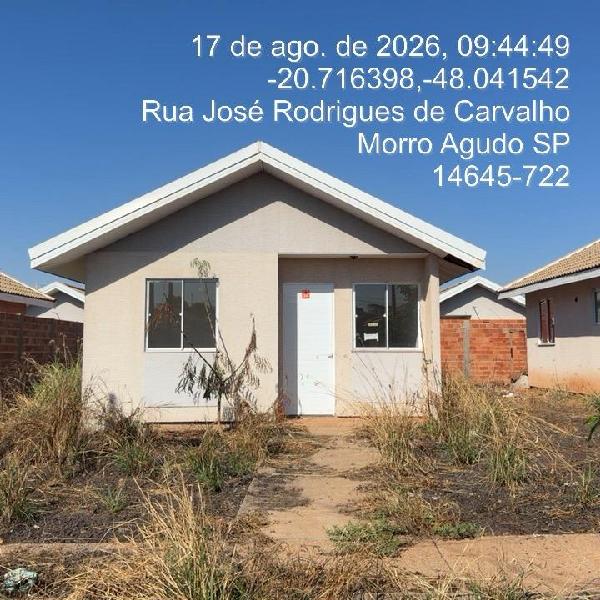 Casa em Morro Agudo, Residencial Alfredo Benedetti, Rua Jose Rodrigues De Carvalho, N. 36, Lt 20 Qd 22, SP. Área: 49.14m2